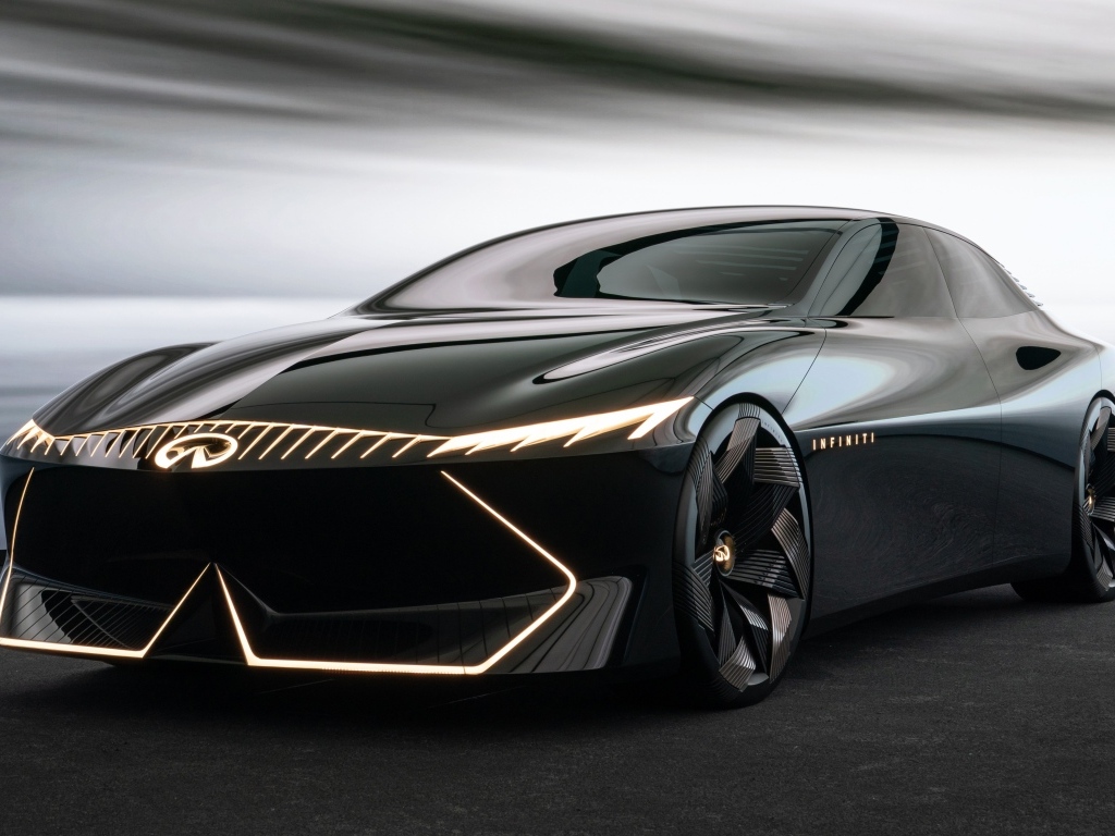 Черный дорогой автомобиль Infiniti Vision Qe