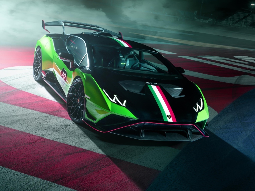 Быстрый автомобиль Lamborghini Huracan STO SC 10 Anniversario