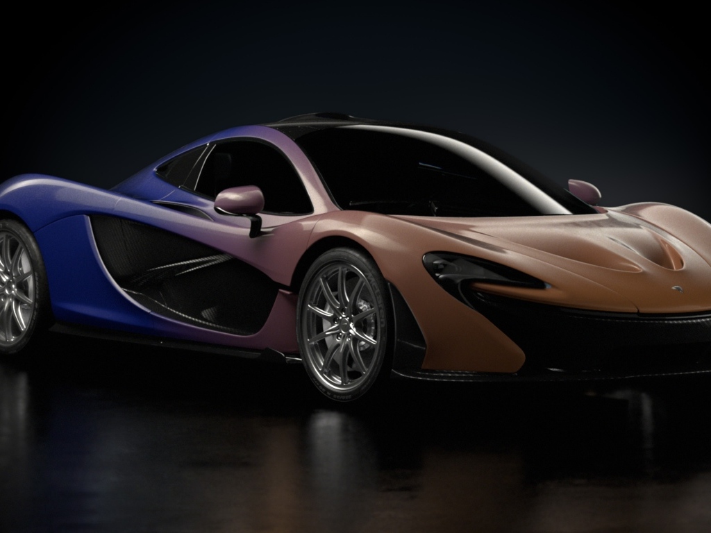 Автомобиль McLaren P1 Genesis на черном фоне