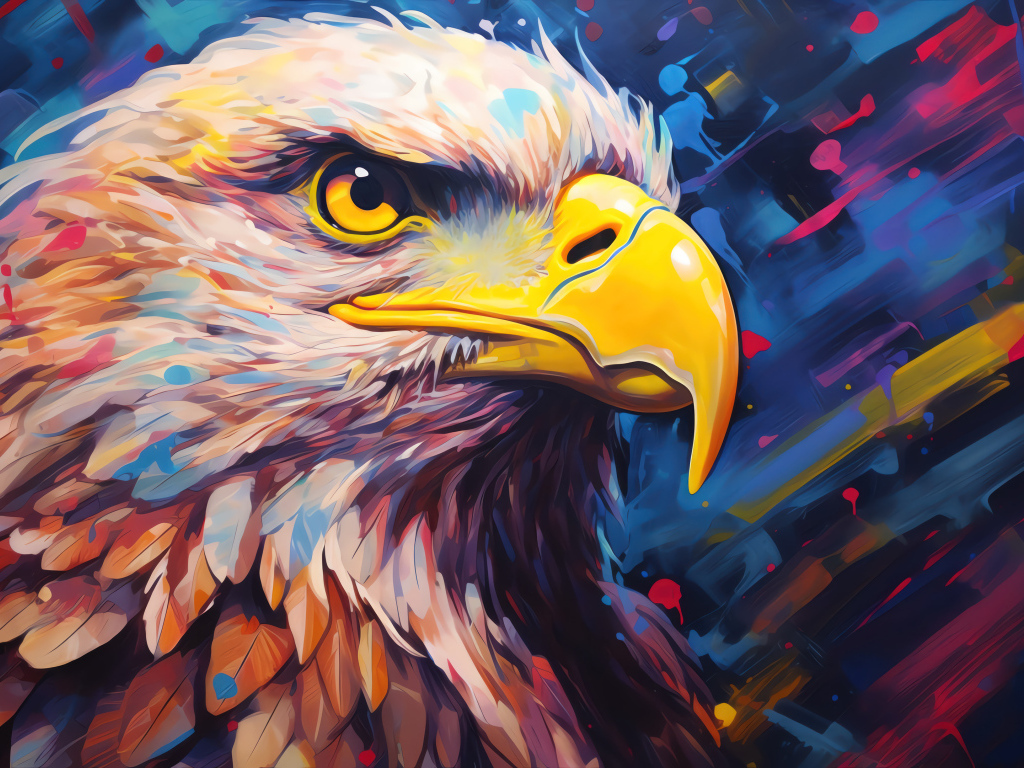 Нарисованный орел крупным планом