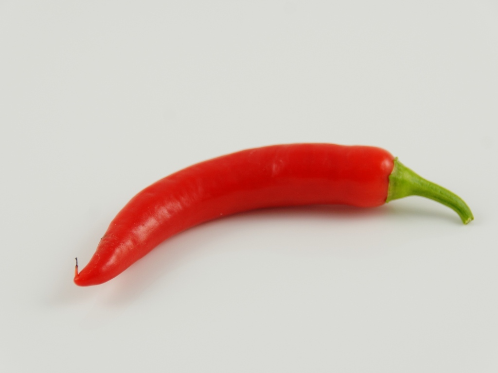 Острый красный перец на сером фоне