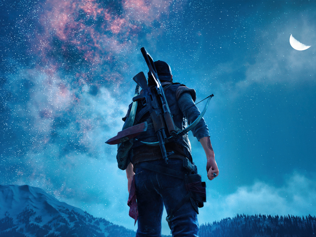 Мужчина солдат смотрит в небо