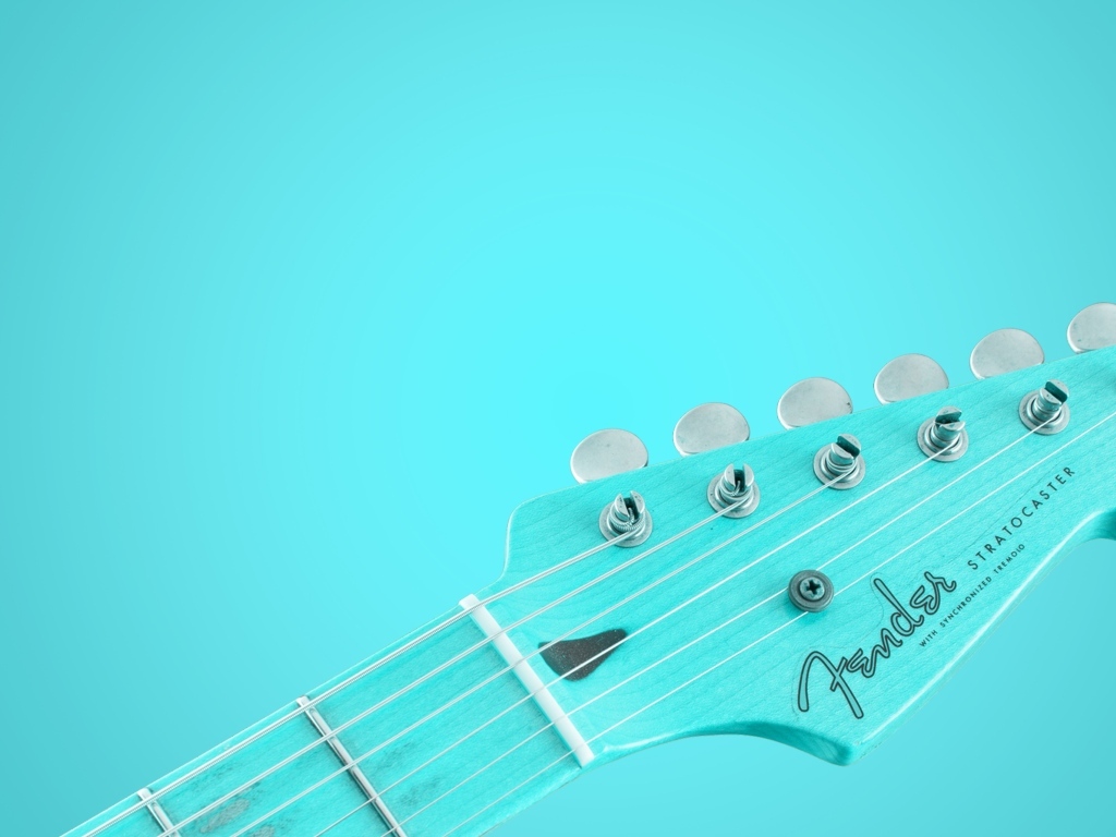 Гитара на голубом фоне