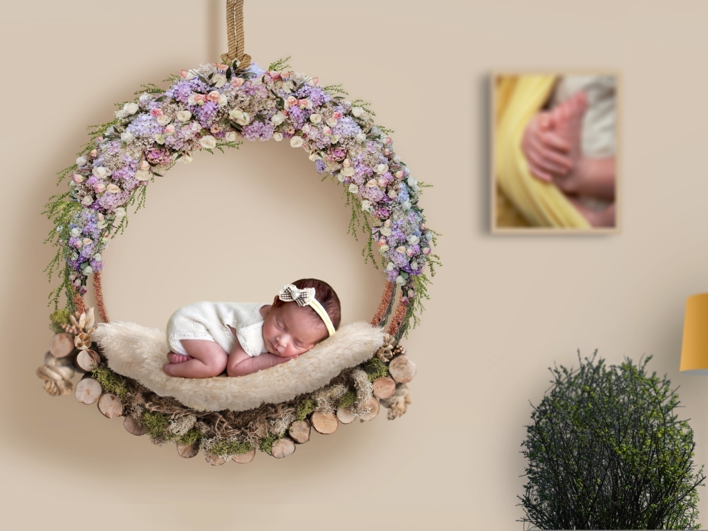 Красивая фотосессия новорожденного ребенка