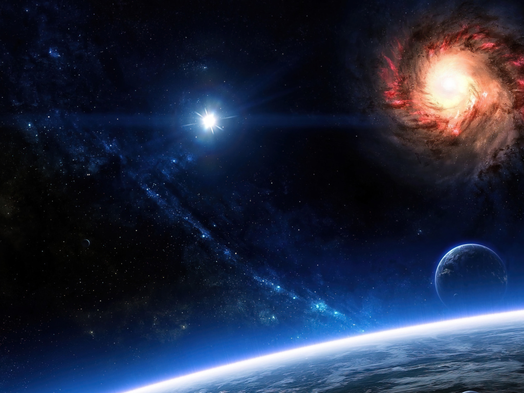 Космическая дыра над планетой в космосе