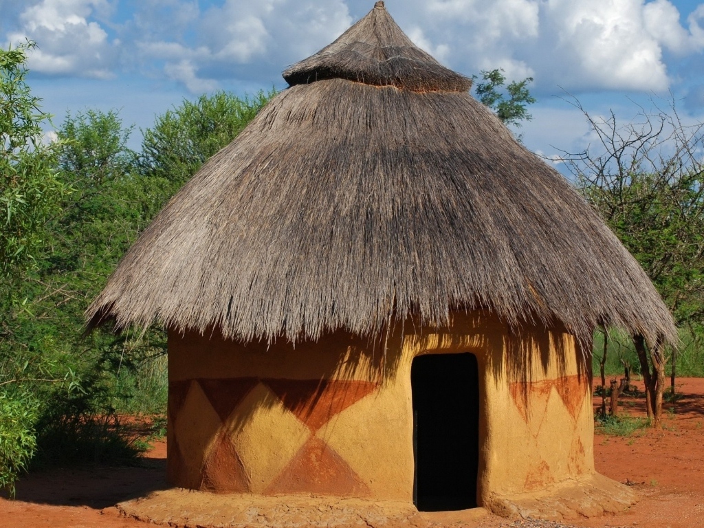 Хижина из глины, Африка