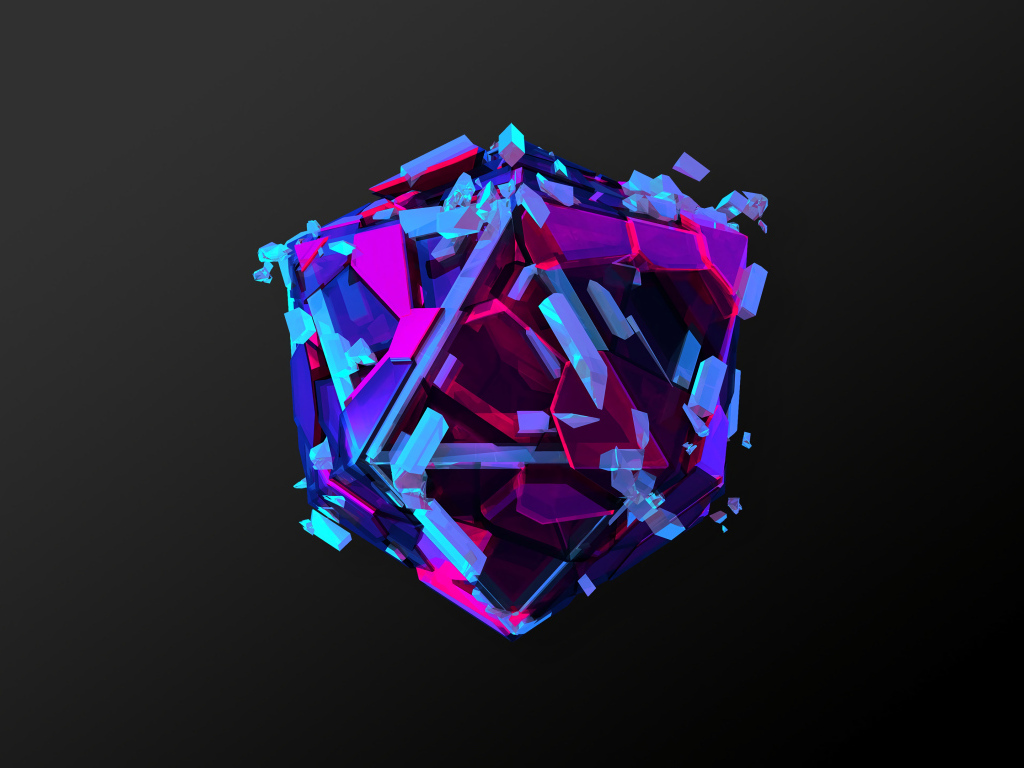 Абстрактный арт объект на черном фоне