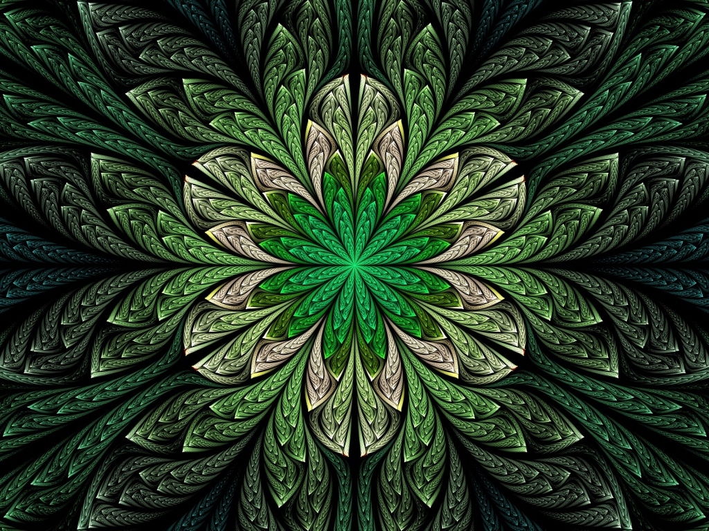 Абстрактный зеленый волнистый цветок 