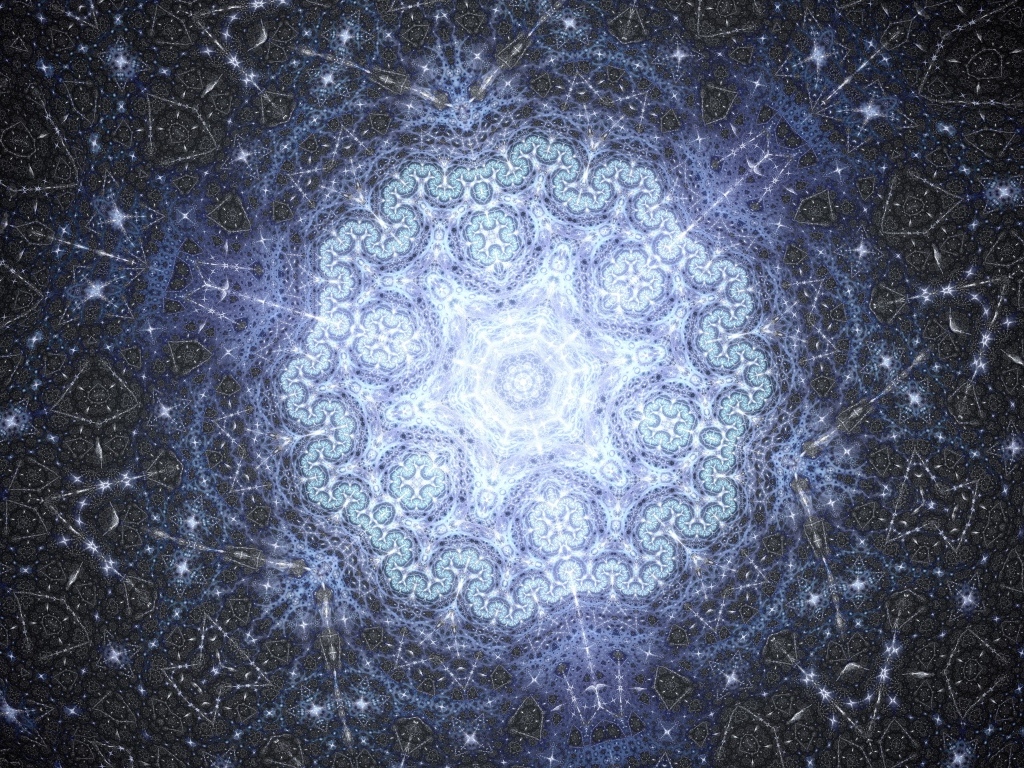 Красивый неоновый фрактальный узор 