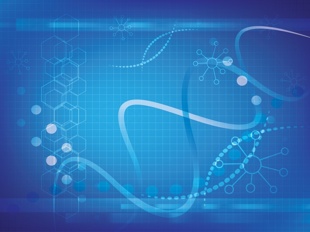 Спираль ДНК с бактериями на голубом фоне