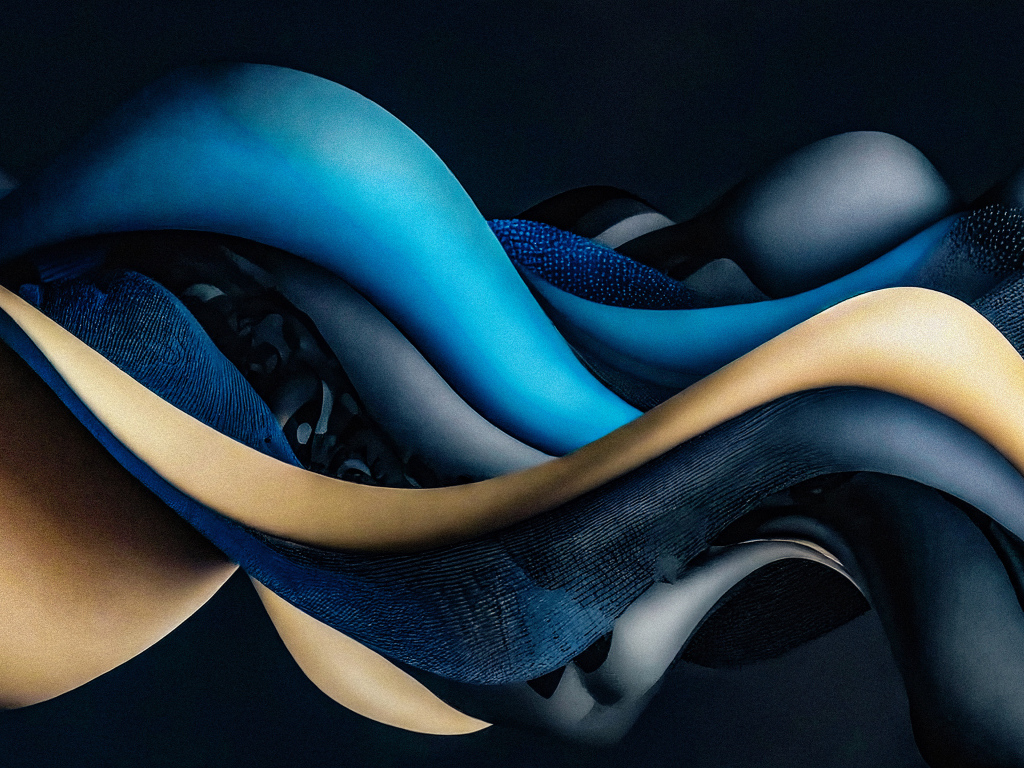 Разноцветные переплетенные абстрактные волны