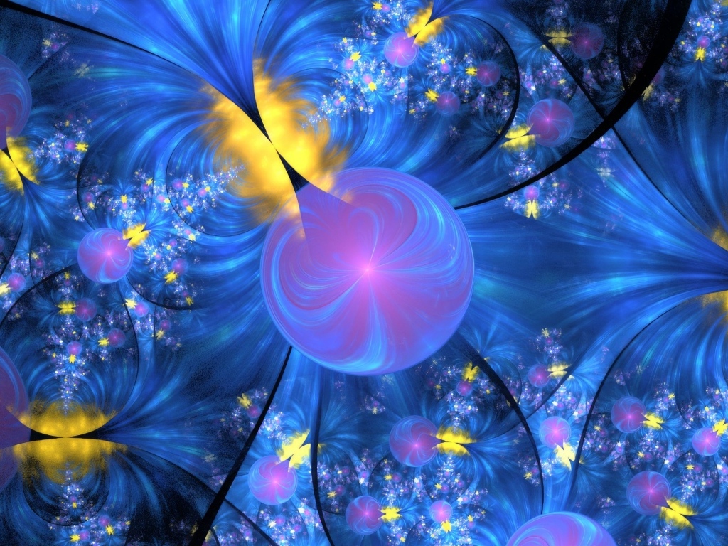 Неоновые абстрактные круги с разводами