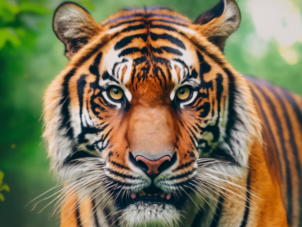 Морда большого полосатого тигра крупным планом