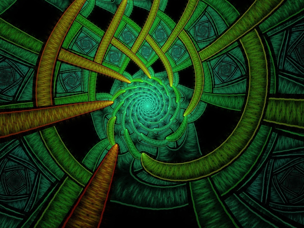 Зеленый фрактальный  красивый узор 
