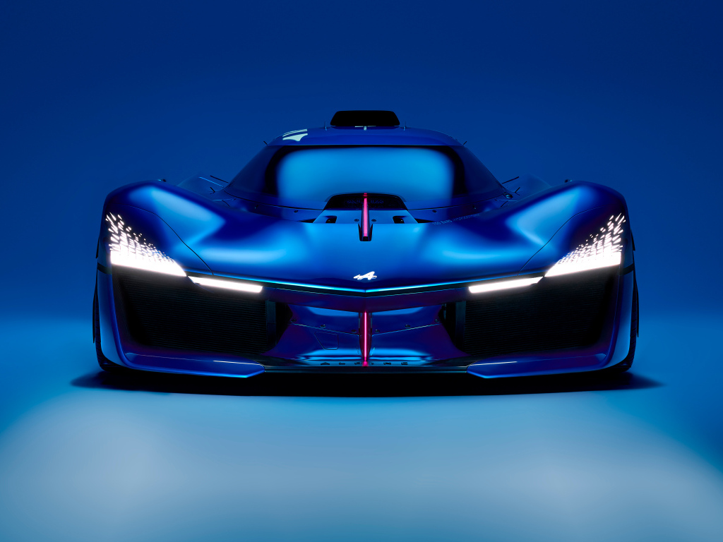 Вид спереди на автомобиль Alpine Alpenglow Hy4 2024 года