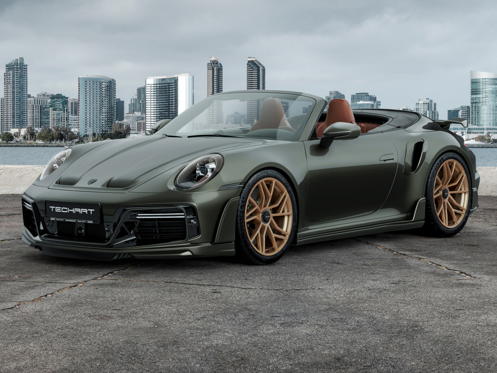 Вид спереди на автомобиль TechArt GTsport Cabrio 2024 года