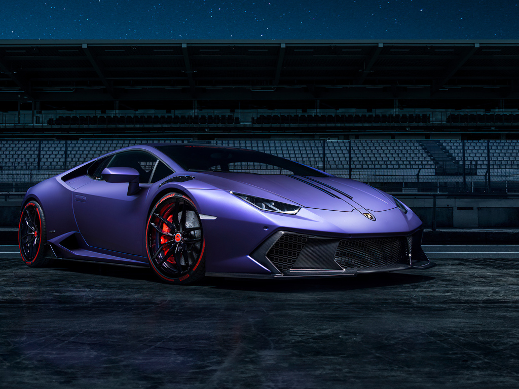 Сиреневый автомобиль Vorsteiner Lamborghini Huracán Novara