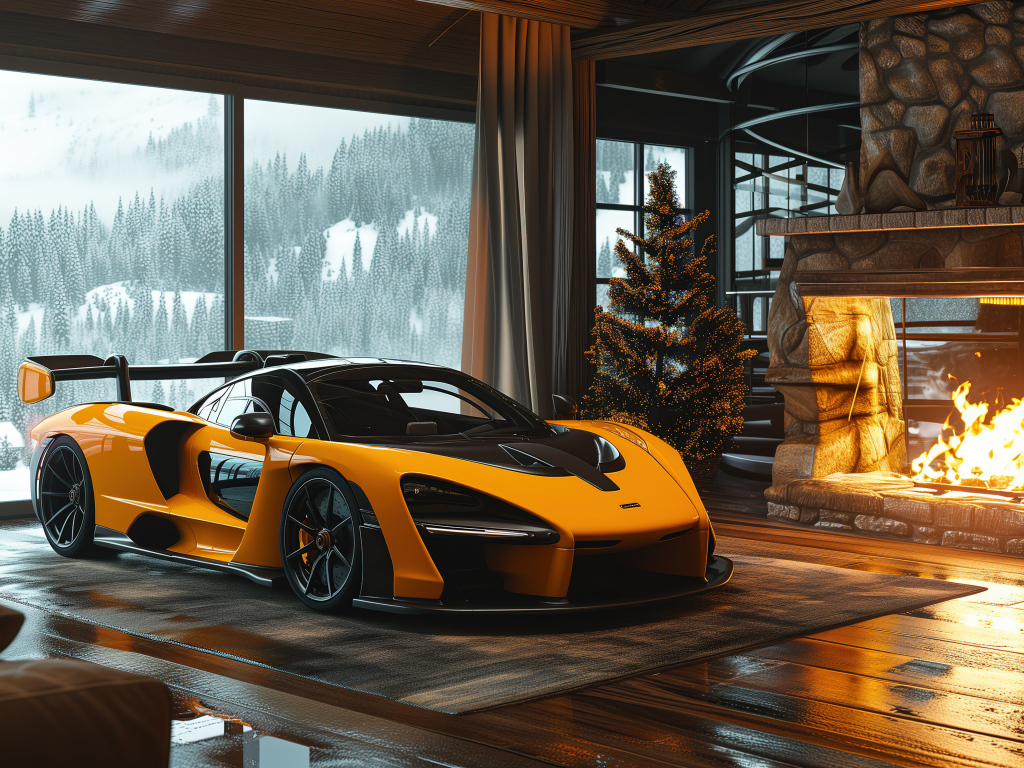Быстрый спорткар McLaren Senna Cozy в доме
