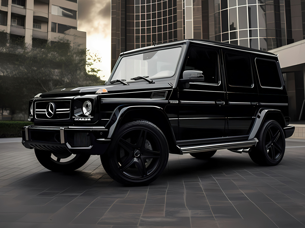 Черный автомобиль Mercedes G Wagon