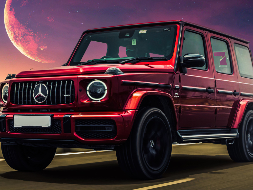 Красный джип Mercedes-AMG G63