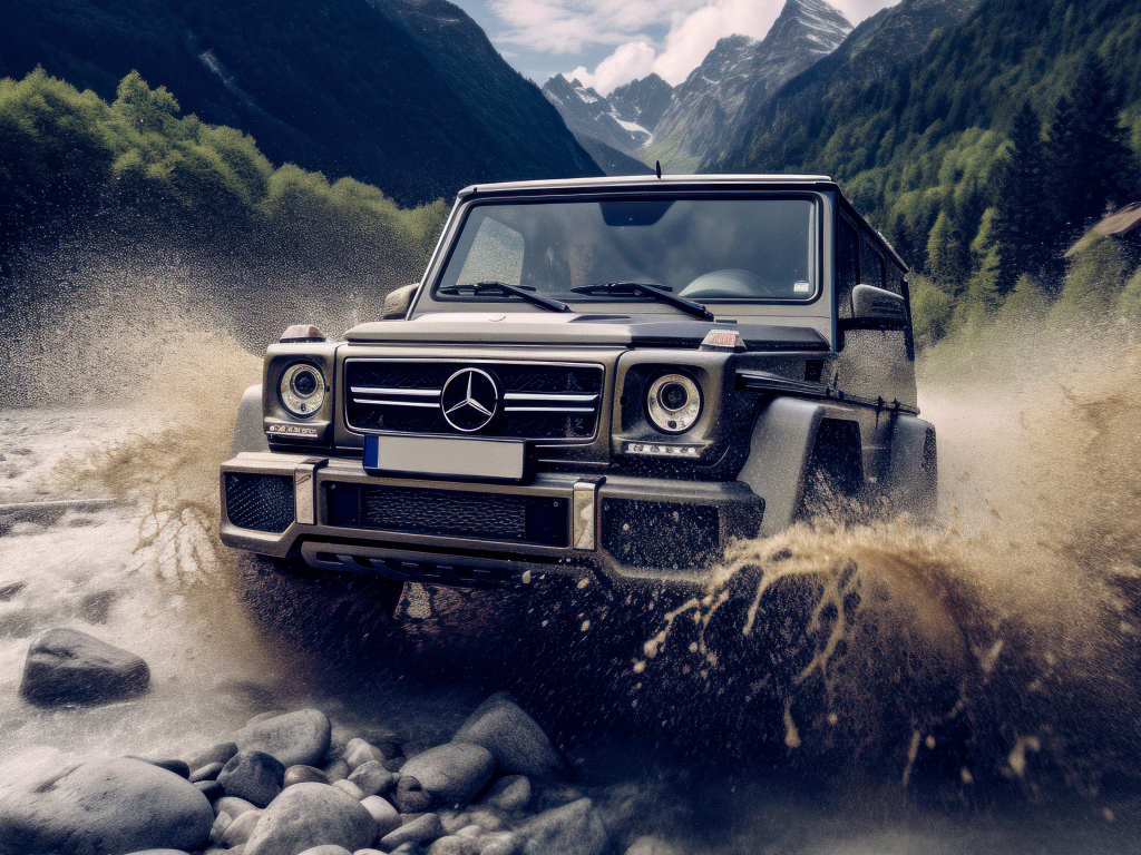 Внедорожник Mercedes-Benz G63 AMG в реке