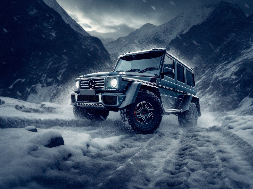 Внедорожник Mercedes-Benz G63 AMG на снегу