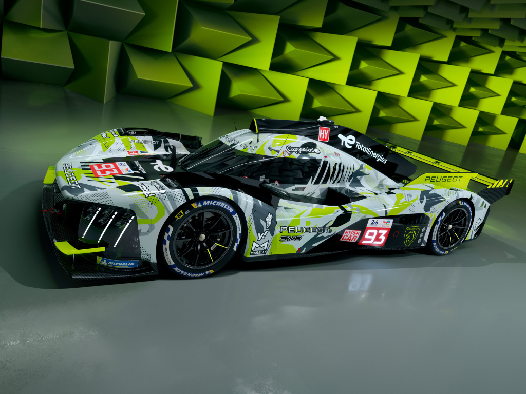 Стильный гоночный автомобиль Peugeot 9X8 2024 года