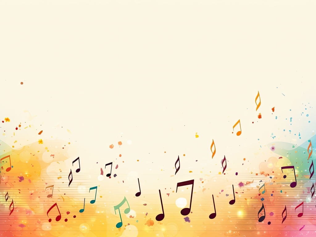 Музыкальный белый фон с нотами 