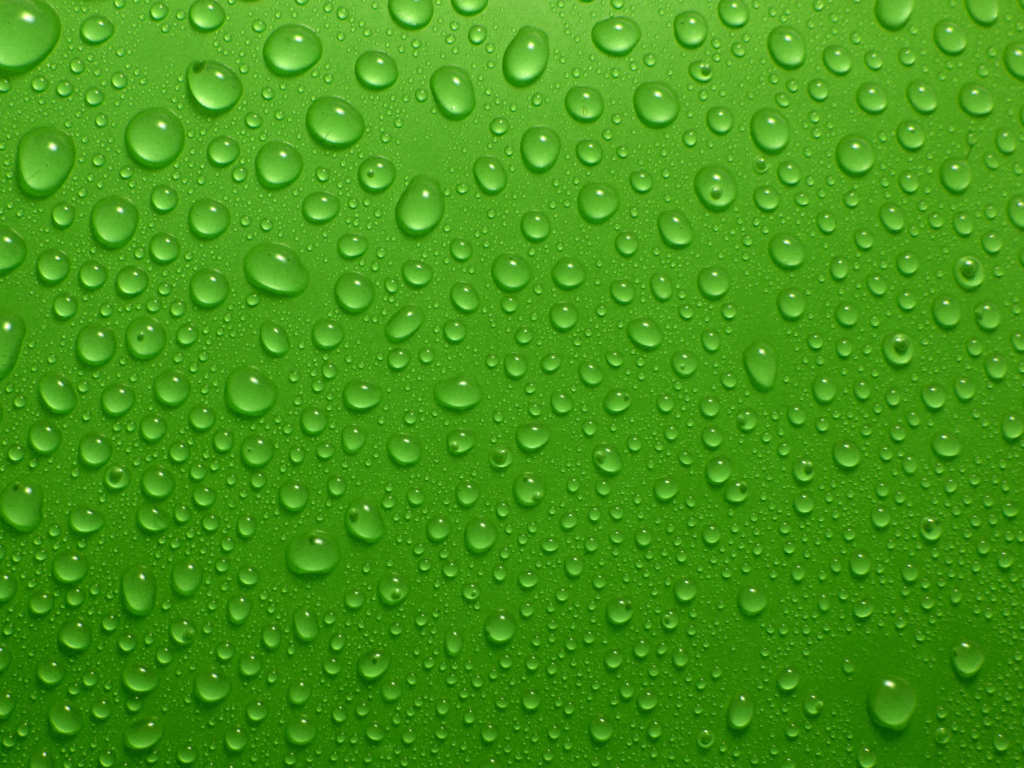 Капли воды на зеленом фоне