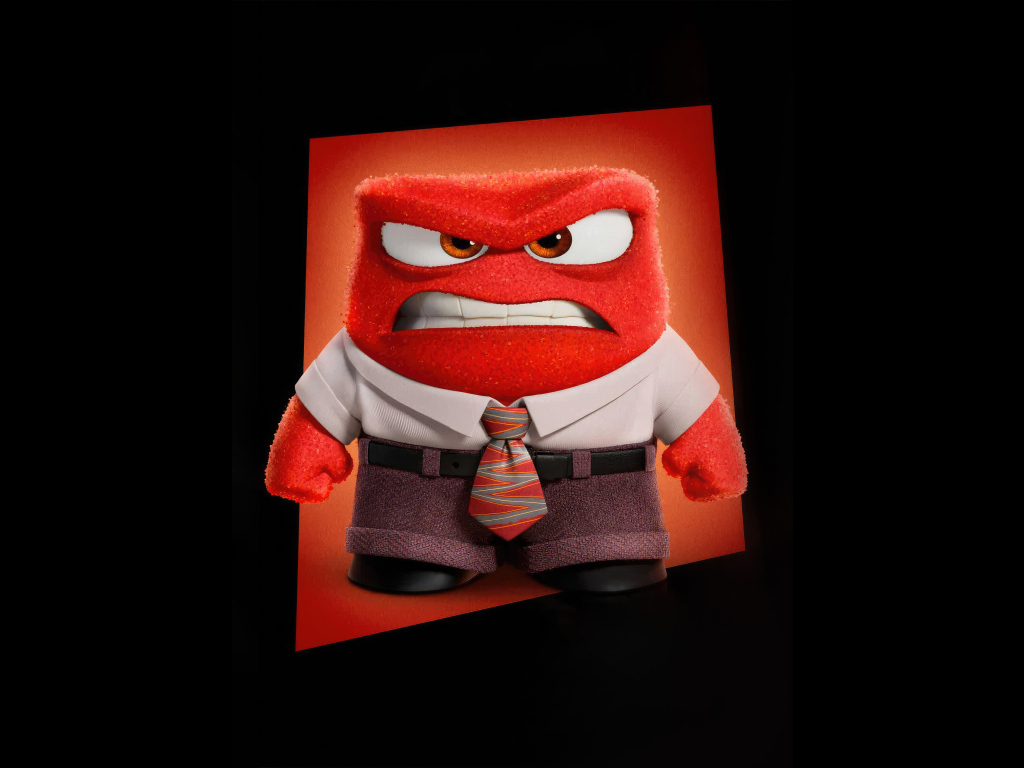 Персонаж Гнев нового мультфильма Головоломка 2 на черном фоне, 2024