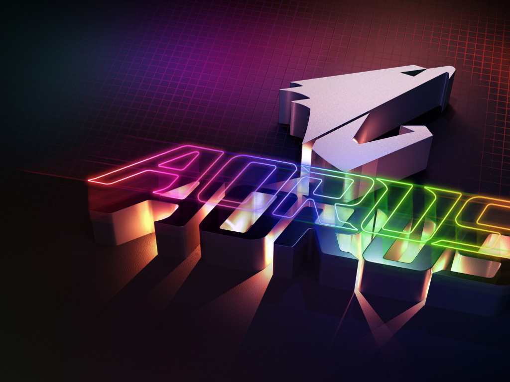 Надпись и логотип компании aorus gigabyte