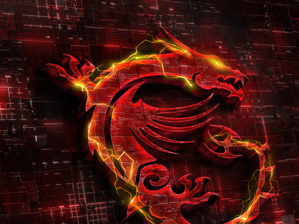 Красный логотип msi крупным планом