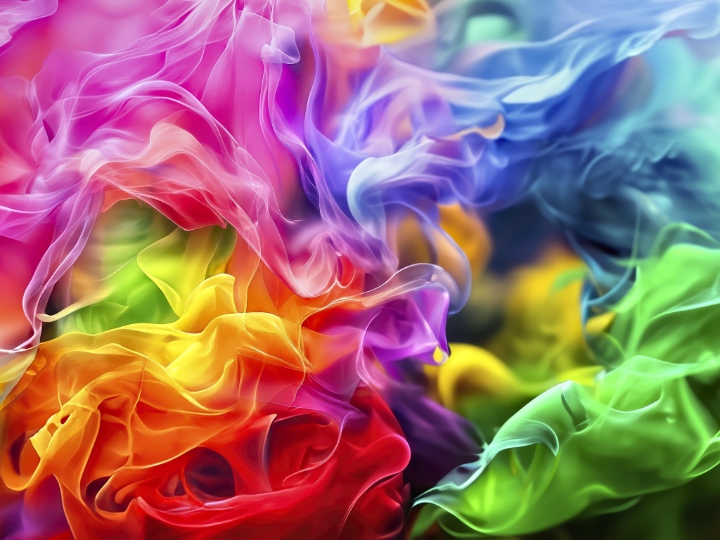 Клубы разноцветного дыма 