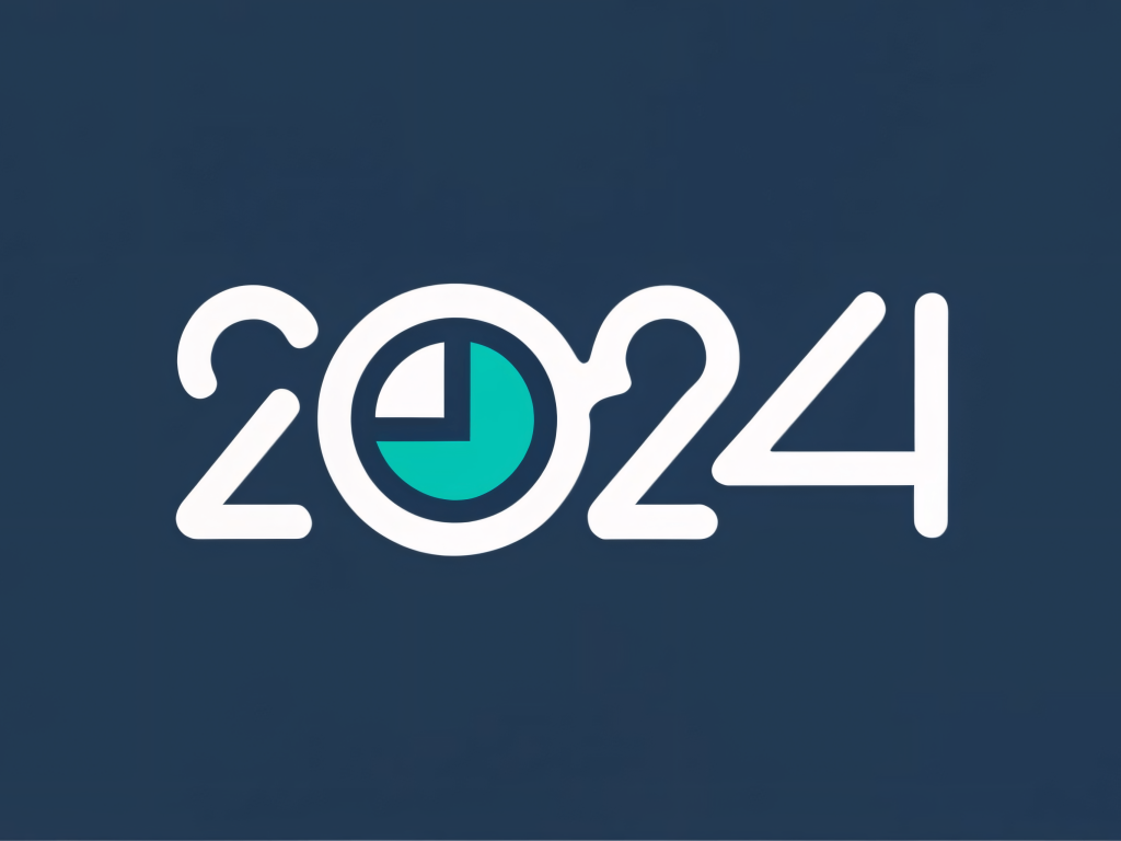 Белые цифры 2024 на сером фоне