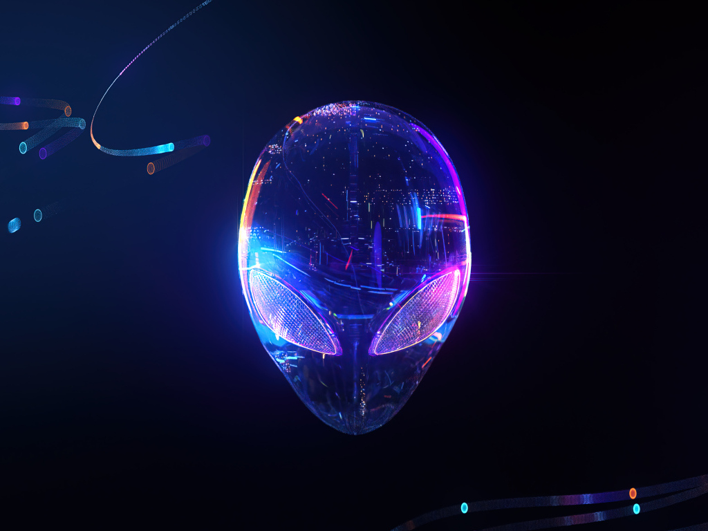 Маска инопланетянина на черном фоне