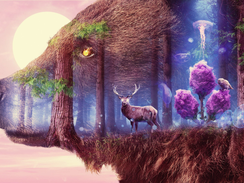 Фантастический рисунок леса