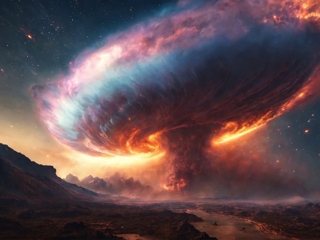 Фантастическое торнадо в небе