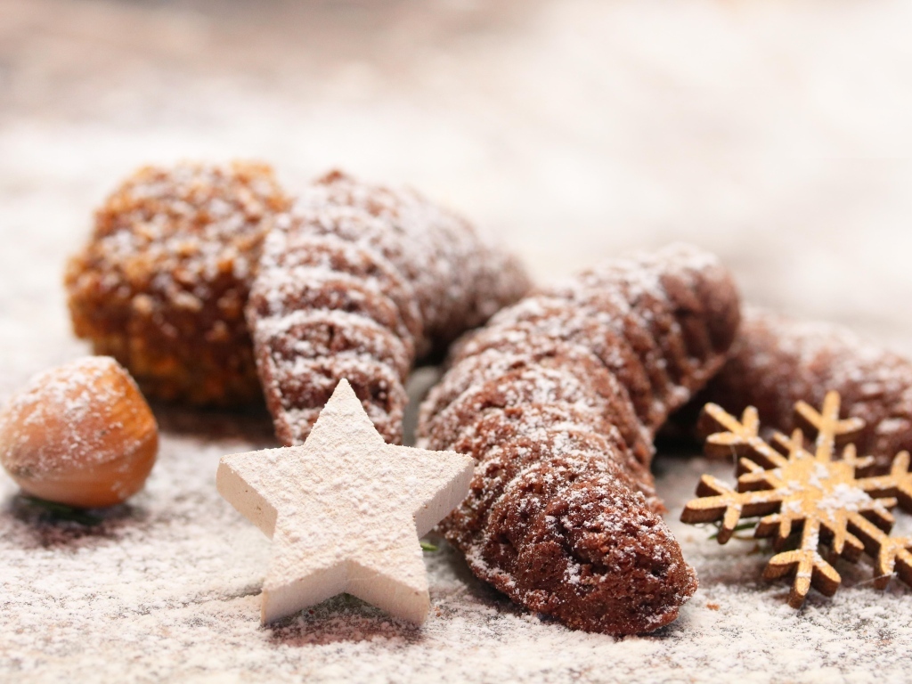 Рождественское печенье с сахарной пудрой