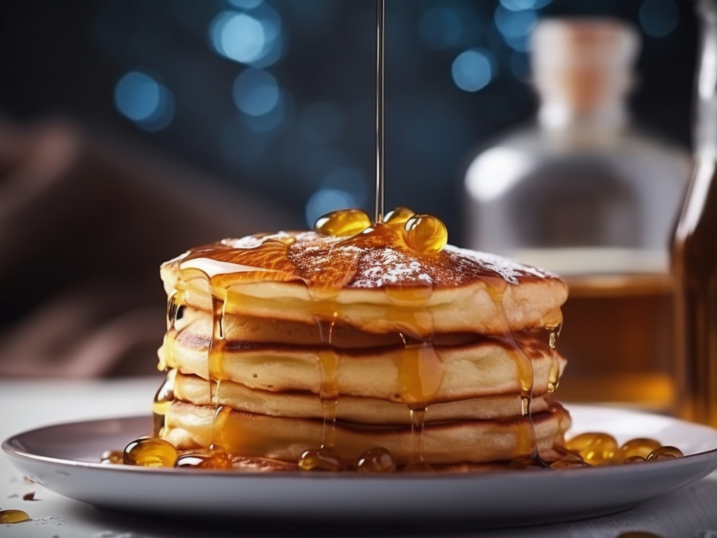 Вкусные оладьи с медом и сахарной пудрой