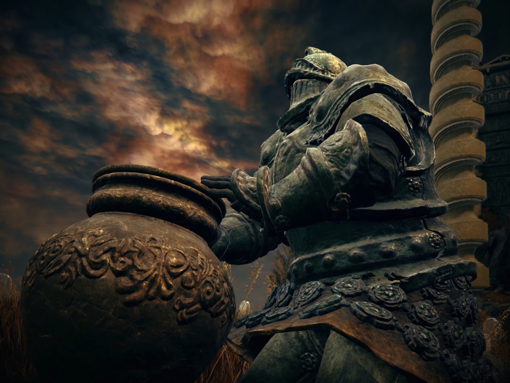 Каменный воин в компьютерной игре Elden Ring: Shadow of the Erdtree, 2024