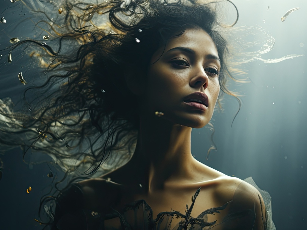 Ветер развивает волосы красивой девушки