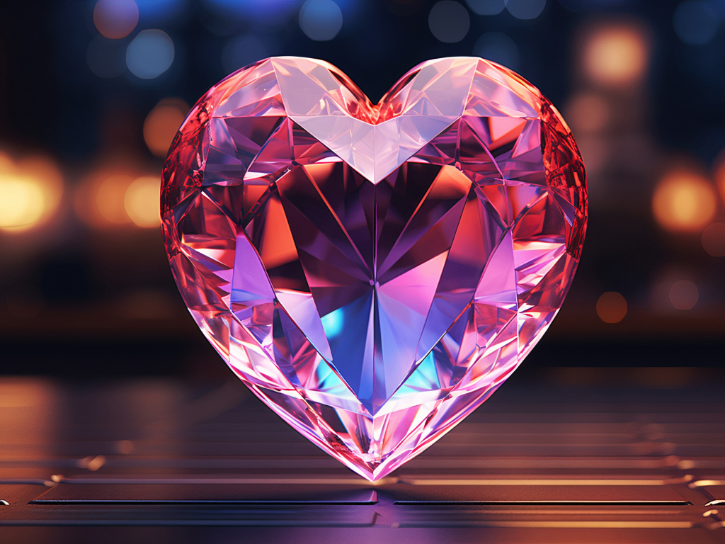 Большое розовое драгоценное сердце