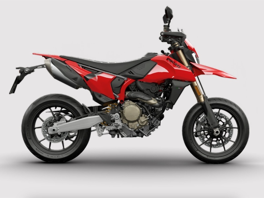 Мотоцикл Ducati Hypermotard 698 на сером фоне