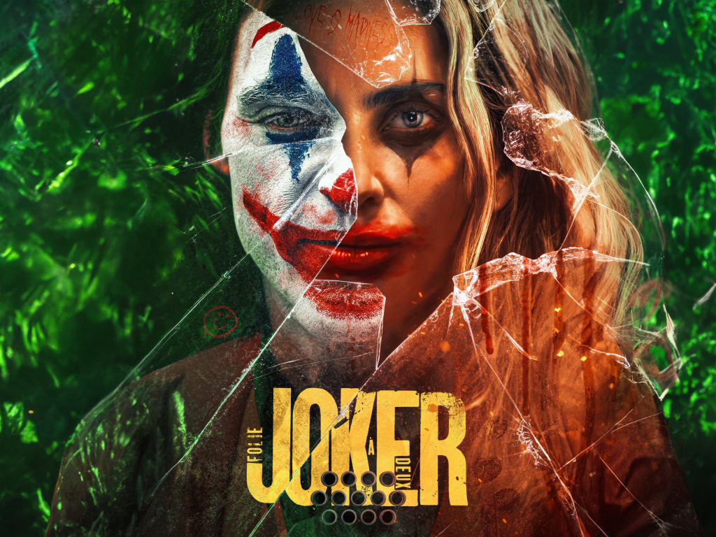 Яркий постер фильма  Джокер: Безумие на двоих, 2024