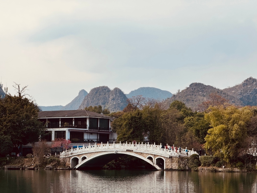 Мост через реку у дома в горах