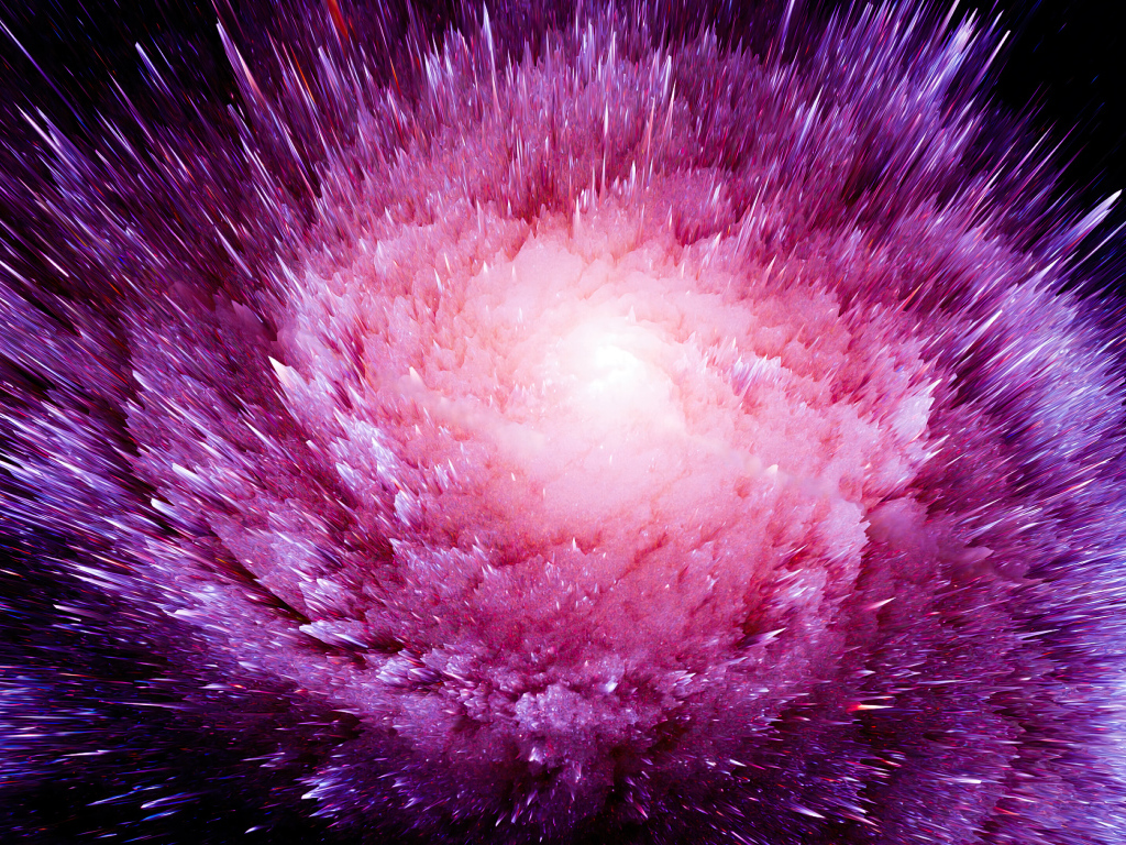 Яркая розовая вспышка в космосе