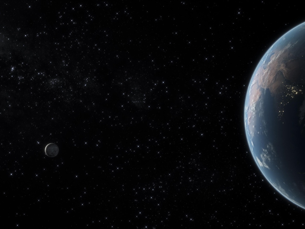 Планета Земля в темной звездной галактике