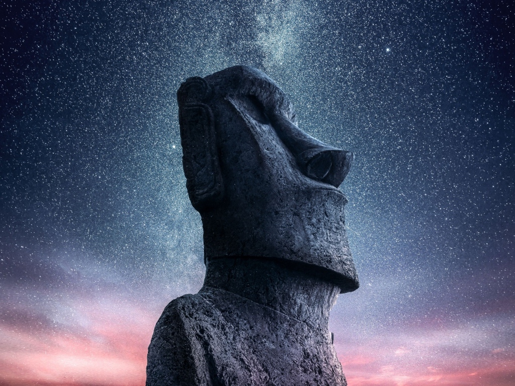 Большая каменная статуя Моаи, Остров Пасхи