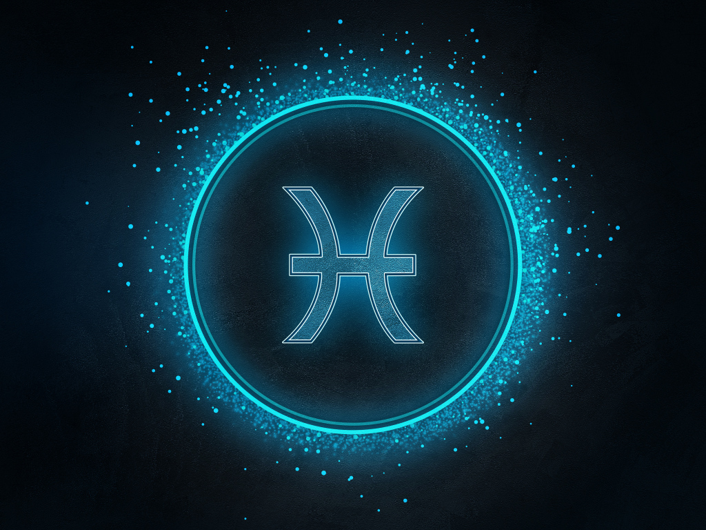 Синий яркий знак рыбы