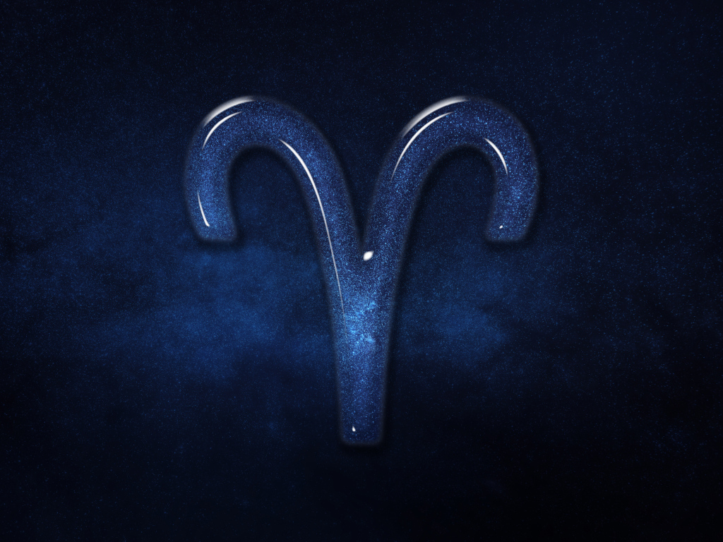 Синий блестящий знак зодиака  Телец